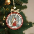thumbnail image 3 of Eoozwa Wooden Colorful Half Sphere Ornaments for Christmas Tree Decor Multicolor Printed Design Festive Scene Setup with Hanging Rope, 3 of 5