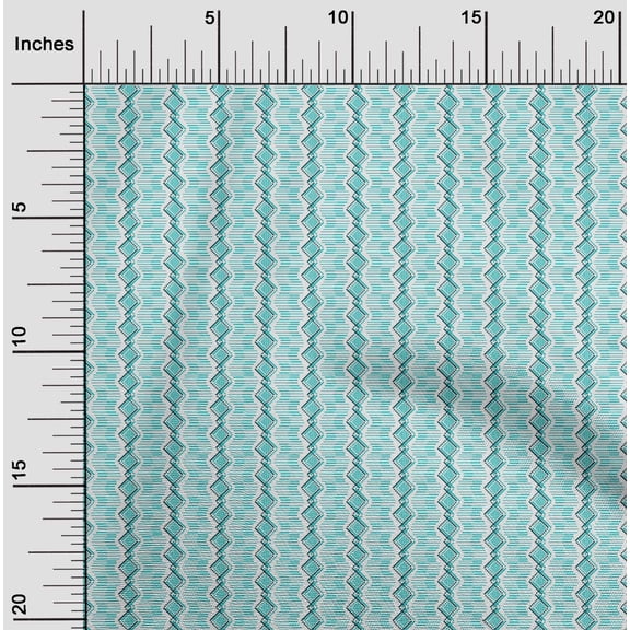 oneOone Cotton Silk Fabric Diamond Geometric Print Sewing Fabric BTY 42 Inch Wide