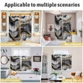 thumbnail image 6 of Marble Black Grey Kitchen Curtains 63 Inch Length, Modern Fake Stone Gold Foil Wavy Grommet Top Bedroom Living Room Curtains, Light Filtering Cafe Curtain Drapes 2 Panels Set 104''x63'', 6 of 9