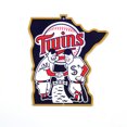 thumbnail image 1 of Minnesota Twins 12" Minnie & Paul Lasercut Steel Logo Sign, 1 of 1