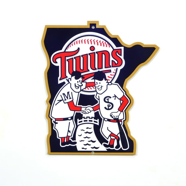 Minnesota Twins 12" Minnie & Paul Lasercut Steel Logo Sign