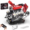 thumbnail image 1 of Suplanet Mini V8 Engine Building Set with LED Light, STEM Toy for Kids, 1 of 5