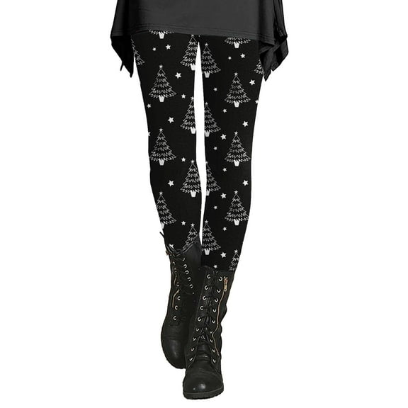 Outfmvch Christmas Leggings for Women Christmas Pants for Women Seamless Leggings Tights for Women Long Johns for Women Thermal Athletic Leggings for Women Fleece Tights for Women Black L