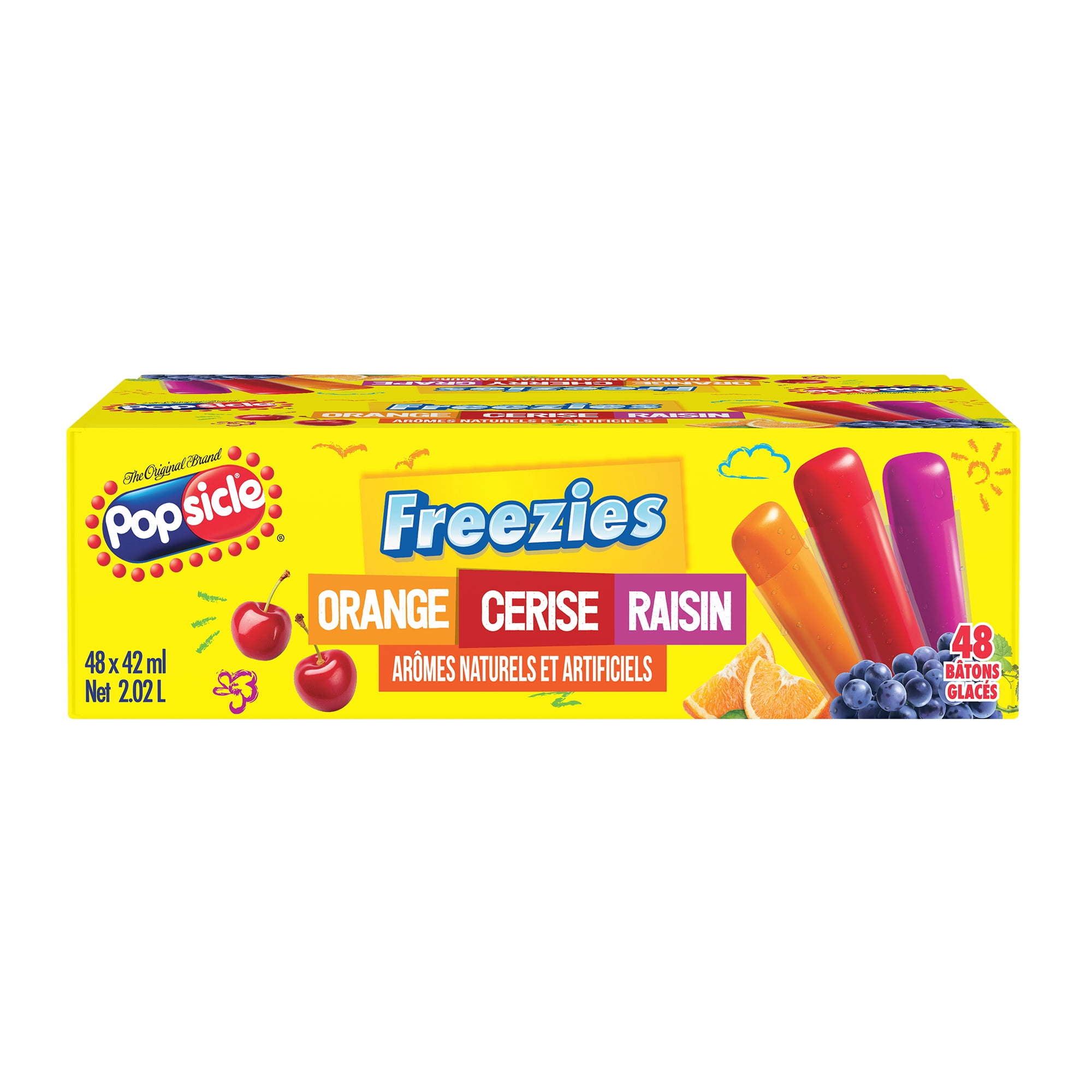 Popsicle Freezies - Orange, Cherry, Grape - 48 x 42 ml - Walmart.ca