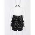 thumbnail image 4 of Lejafay Kids Girls Halter Leotard Hip Hop Jazz Salsa Rumba Dancing Clothes Black 16, 4 of 6
