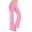 Pink, variant on Sunnin Solid Color Fleece Lined Pants High Waist Yoga Workout Stretch Flare Leg Winter Wear