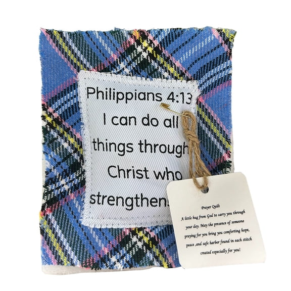 Wadada Prayer Quilt with Cross Inside, Handmade Sew Individually Colorful Quilts, Symbolism Poems Quilts, MiniScripture Quilts Pocket Prayer Cross, Remembrance Gifts for Family (4.7x3.9 in)