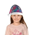 thumbnail image 5 of Cauagu Tropical Leaves Pattern Christmas Hat for Kids,Xmas Holiday Hat Santa Hat for Boys & Girls Festive Headwear Accessories for Christmas/New Year/Holiday, 5 of 6