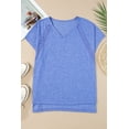 thumbnail image 6 of Ushdele Chic V-Neck Crochet Oversized Tee - Bat Sleeve Summer Must-Have, 6 of 8