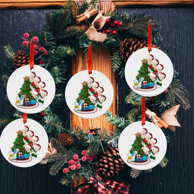 Xihbxyly Ventas de Liquidación 5 Adornos Navideños 2024 para Colgar, Regalo Personalizado para La Familia