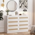 thumbnail image 3 of Bingirl Chic & Functional: Modern 8-Drawer Rattan Dresser with Smooth Metal Slides, Perfect as TV Stand or Closet Organizer, 3 of 7