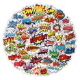 thumbnail image 2 of Pegatinas de vinilo impermeables con explosiones, palabras en inglés, 50 unidades, 2 of 4