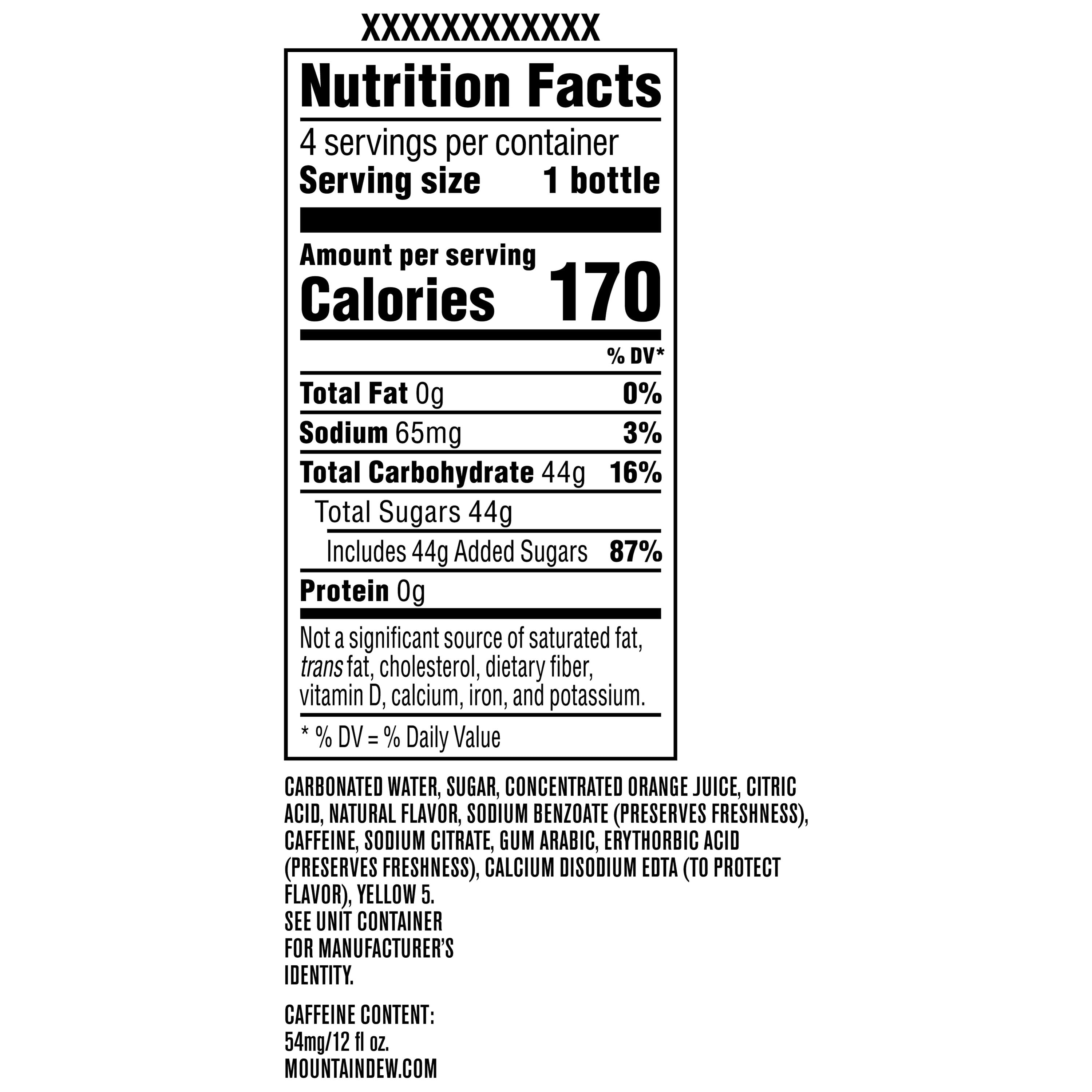 Mountain Dew Soda Pop, 12 fl oz, 4 Pack Glass Bottles