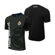 Icon Sports Real Madrid Official Licensed Emblem Logo Soccer Jersey Shirt - Black, Medium