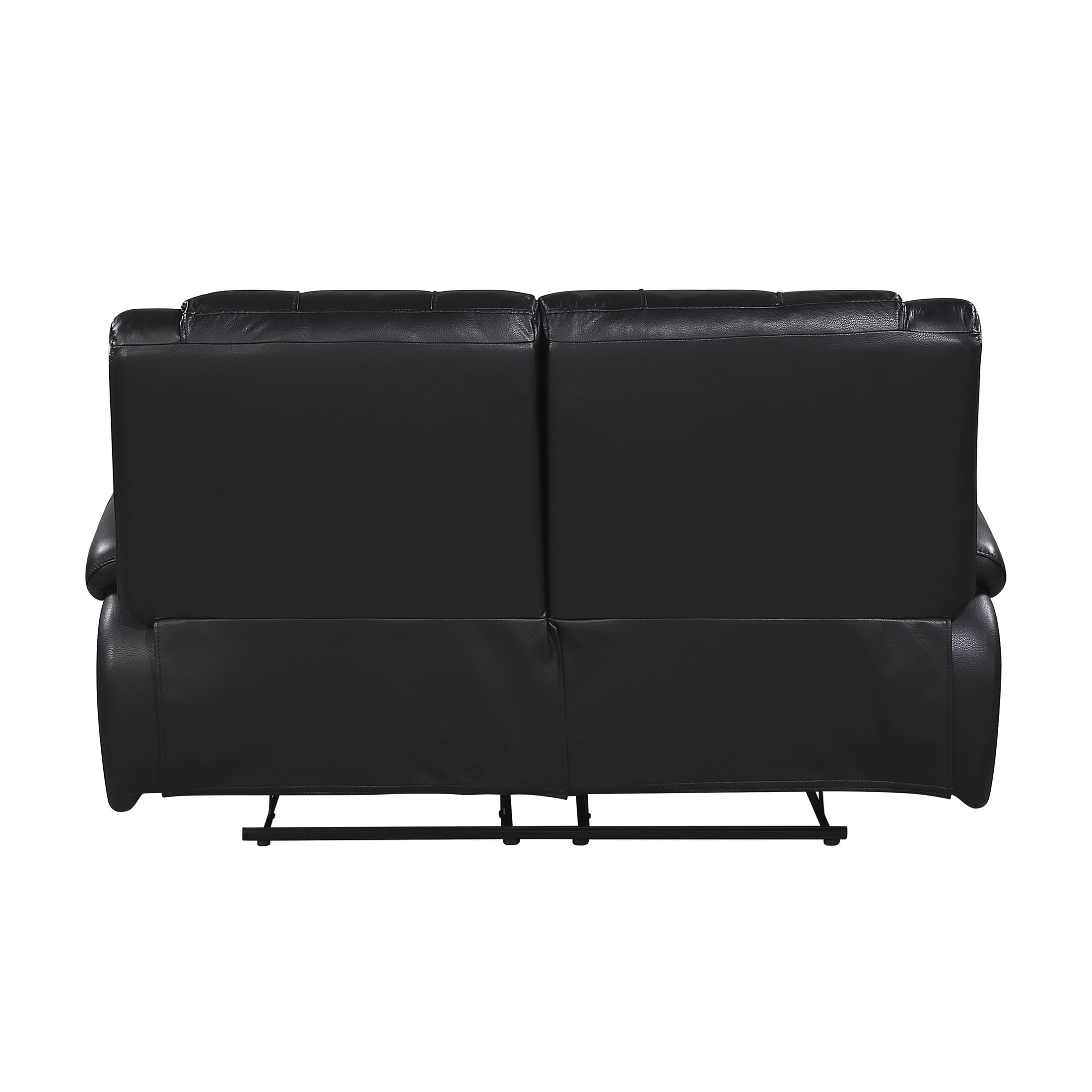 OakvillePark Arlisse Leather Match Manual Double Reclining Love Seat, Black