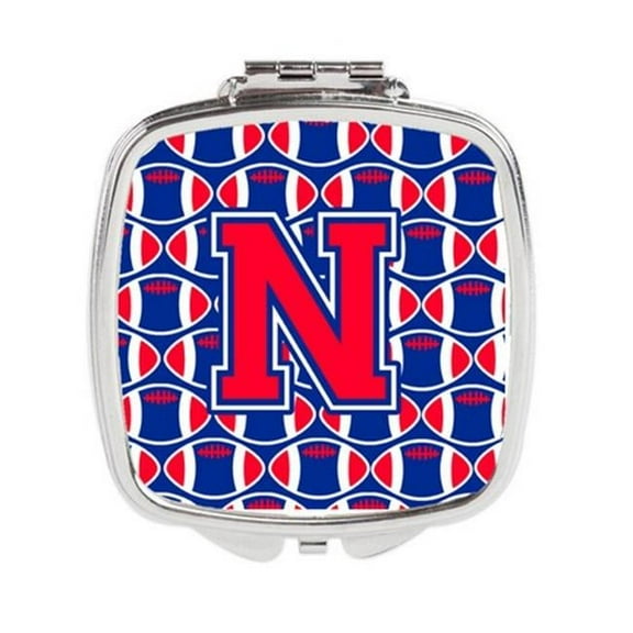 Letter N Football Harvard Crimson & Yale Blue Compact Mirror