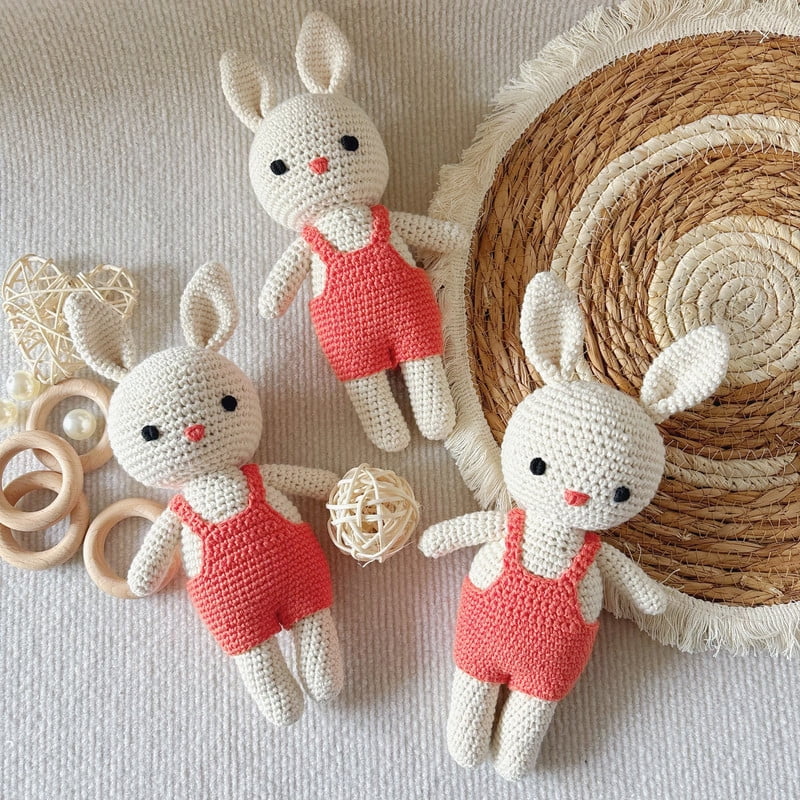Crochet Handmade Large Rabbit in Overalls Amigurumi Toy – Charming, Adorable, and Ideal for Gifting and Decor