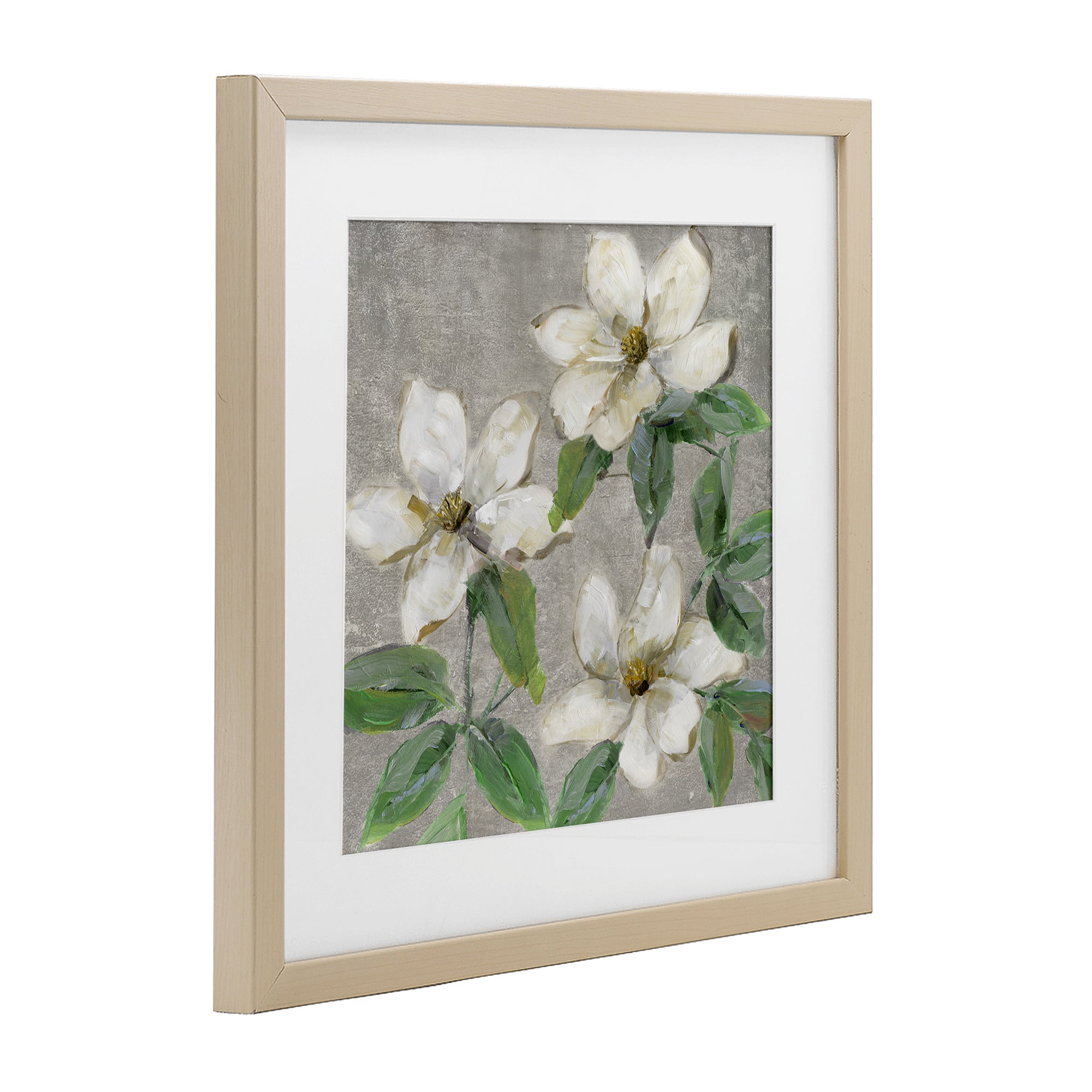 Stupell Industries Ivory Magnolia Trio Birch Framed Print Under Glass, design by Sally Swatland
