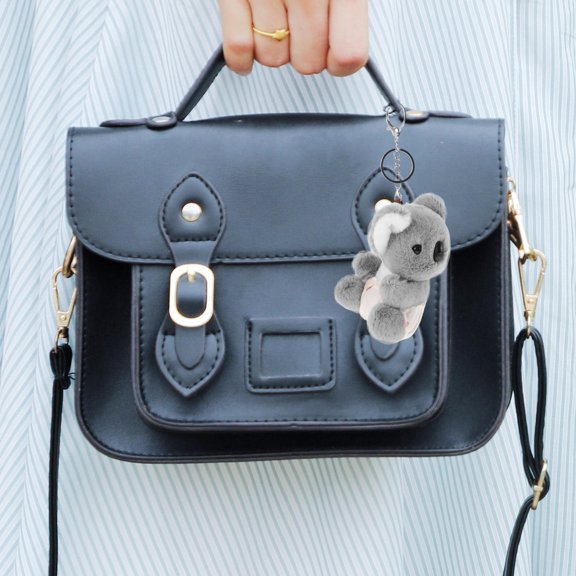 LOLIPPYY Cute Grey Plush Chain Pendant Bag Charm Accessory Decorative Soft Plush Keychain