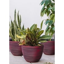 XBrand Modern Nested Round Textured Indoor Outdoor Pot Planter, Set of 3, 12 Inch Tall,