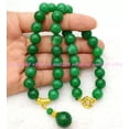 thumbnail image 4 of K-KED Natural 8/10/12mm Green Jade Round Gemstone Beads Pendant Necklace 18" AAA-12 mm-20 in, 4 of 5