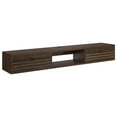 thumbnail image 7 of BELLEZE Modern Floating Wall Mounted 63 Inch TV Console With Built-In Shelf & Compartments, Space Saving Decorative Contemporary Media Storage, For Up To 100lbs - Langston (Espresso), 7 of 7