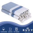 thumbnail image 2 of Toallas de mano Ruvy Home Basics, algodón turco, azul marino, juego de 2, 2 of 7