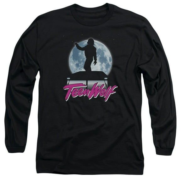 Teen Wolf Moonlight Surf Long Sleeve Adult 18/1 T-Shirt Black