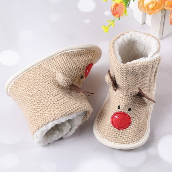 LULULION Winter House Shoes Cotton Shoes Warm Durable 1 Pair Beige for Babies 0-12 Months