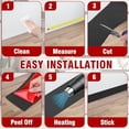 thumbnail image 6 of Vinyl Baseboard Molding Trim 3 Inch x 60 Feet Peel and Stick Baseboard Trim Flexible PVC Cove Base Moulding Self-Adhesive Trim for Garage Bathroom Cabinet Floor Walls, Black, 6 of 6