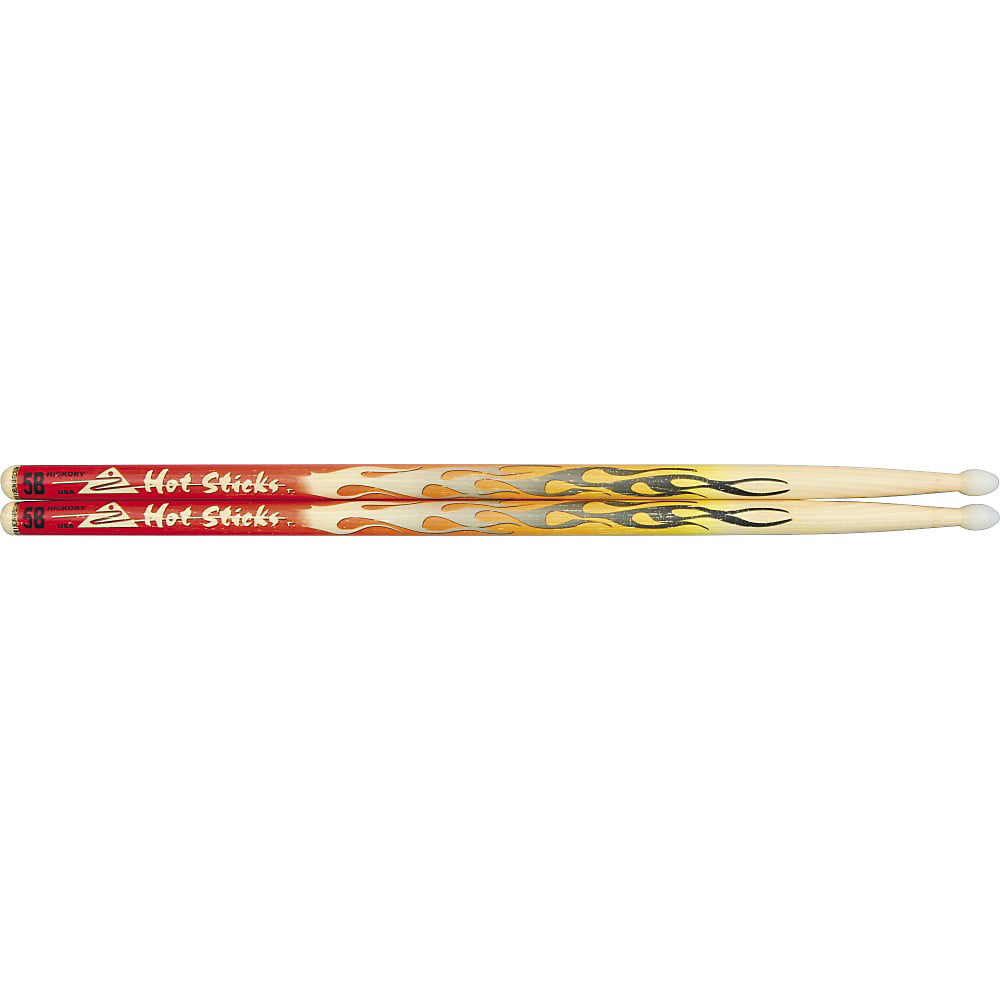 bent høste Surichinmoi Hot Sticks ArtiSticks Nylon Tip Drumsticks Red Flame 5B - Walmart.com