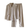 thumbnail image 2 of Mens Pajama Sets with Pockets Long Sleeve Shirts and Pants Homewear Outfits Casual Plaid Printed Comfortable Sleepwear Pajamas Set, 2 of 6