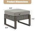 thumbnail image 3 of Opohoro Outdoor Wicker Ottomans Set of 2, Patio Rattan Footrests with Cushions, Weather-Resistant PE Wicker, Gray/Gray, 3 of 6