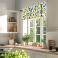 thumbnail image 3 of Vintage Lemon Valances for Windows, 60 x 18in, Watercolor Blue Flowers Rod Pocket Kitchen Valance Curtain Light Filtering Window Treatments for Living Room Bedroom, 1 Panel, 3 of 7