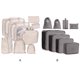 thumbnail image 4 of 9 piezas cubos de embalaje impermeable equipaje malla ropa sujetador cordón clasificación bolsa de almacenamiento para suministros de viaje al Almacenamiento y organización del hogar Gris Cateissary HA066363-02, 4 of 6