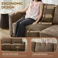 thumbnail image 4 of DOMICARE 44" Brown Accent Chair with Ottoman, Upholstered Single Sofa Lounge, Thick Chenille Cushions, Comfy Reading Chair for Living Room, 4 of 7