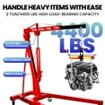 thumbnail image 5 of Engine Hoist, Red Folding crane with 4400LBS Capacity and 6 Casters, Foldable, Heavy Duty Shop Crane, Heavy Duty Hydraulic Shop Crane for Garage, 5 of 9