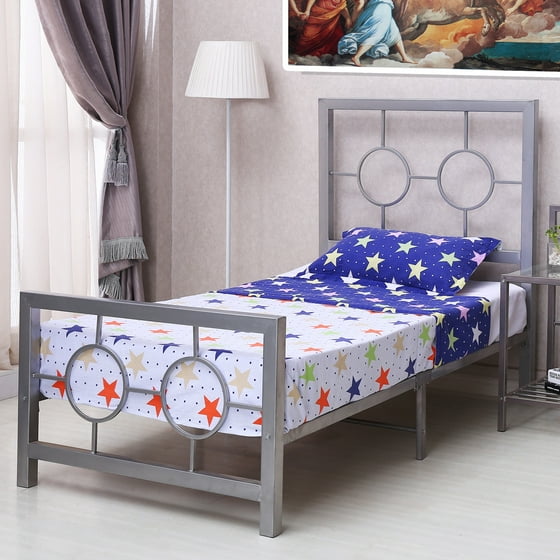 Home Design Eternity Metal Circle Design Twin Bed Frame