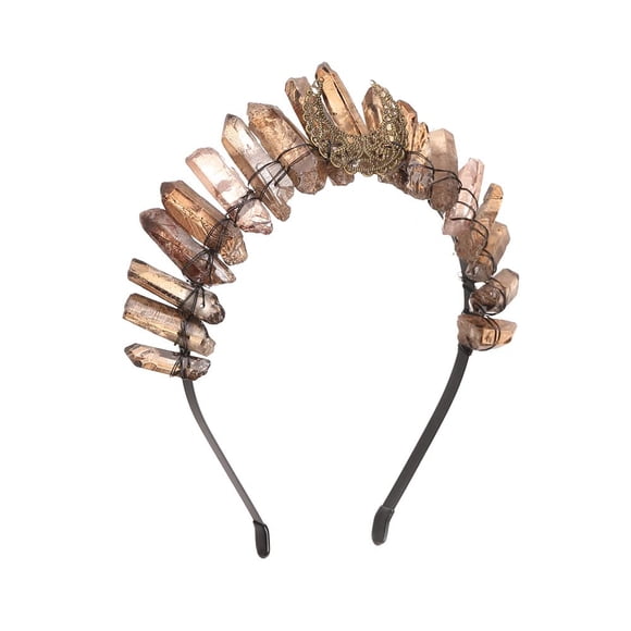 Diadema con tiara de cristal crudo de Bubbmi
