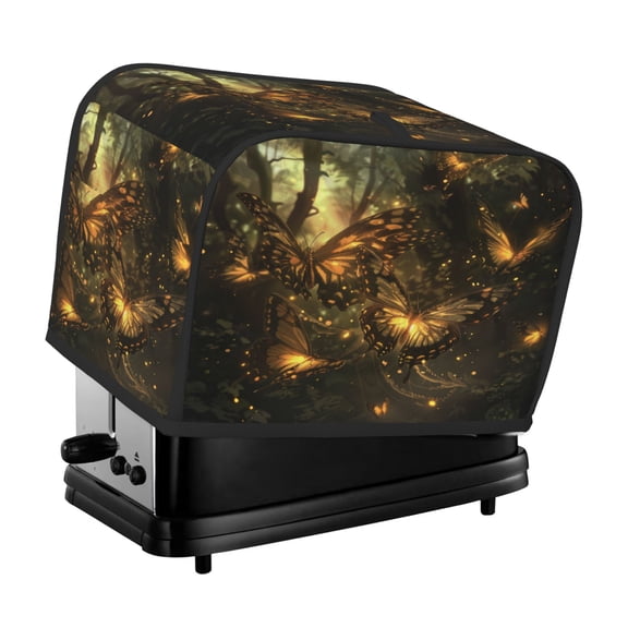 Toaster Cover For 2 Or 4 Slice, Two Or Four Slice Toaster Hood Dust-Proof Cover For Home Kitchen Washable Small Appliance Glowing Butterfly Forest (28)
