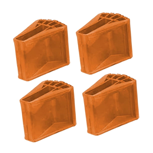 4 piezas de cubiertas antideslizantes para pies de escalera, tapas para patas de escalera que reemplazan, la goma protege su Naranja