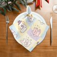 thumbnail image 6 of Iauyy Satin Napkins Set of 1- Pastel Animal Checker DIY Printing Decoration Cloth Napkin- Easy Care for Home/Party, 6 of 8