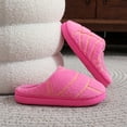 thumbnail image 6 of House Slippers for Women Men Slip-on Flat Heel Close Toe Unisex Couples Outdoor Indoor Warm Winter Home Slippers Shoes Hot Pink 10, 6 of 10