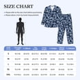 thumbnail image 4 of Honeii Tropical Leaves Pattern Mens Pajamas Set,2pcs Men's Lounge Long Sleeve Sleep Shirt and Pajama Bottoms Sleepwear Set,Mens Pjs Sets-Large, 4 of 7