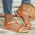 thumbnail image 5 of Rukui 2025 Casual Bohemian Beach Sandals Orthopedic Wedge for Women Ankle Strap Flip Flops Open Toe Jeweled Flat Sandals, 5 of 9