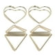 thumbnail image 5 of 100 Uds Clips de papel triángulo dorado forma de corazón doble capa Clip de nota tridimensional Clip de papel Clip de escritorio, 5 of 5