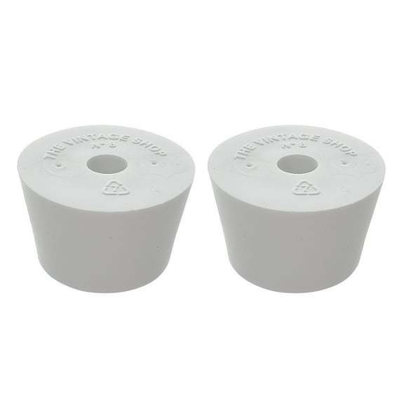 #8 Rubber Stopper with Hole - 2-Pack