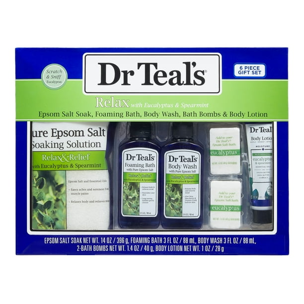 Dr Teal's 6Piece Relax Bath Gift Set with Eucalyptus and Spearmint