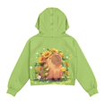 thumbnail image 5 of Xoenoiee Capybara Sunflower Print Girls Hoodies Half Zip Cropped Fleece Sweatshirts with Pocket Kids Long Sleeve Fall Winter Clothes, Size 11-12 Years, 5 of 7