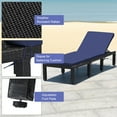 thumbnail image 4 of Gymax 2PCS Patio Lounge Chair Rattan Chaise w/ Adjustable Navy & Off White Cushioned, 4 of 7